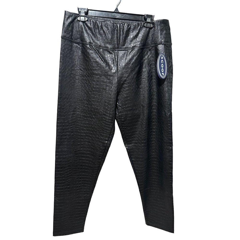 Scoop Faux Leather Embossed Croc Leggings Size XL 16-18 NWT